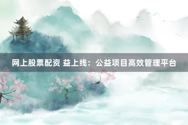 网上股票配资 益上线：公益项目高效管理平台