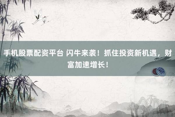 手机股票配资平台 闪牛来袭！抓住投资新机遇，财富加速增长！