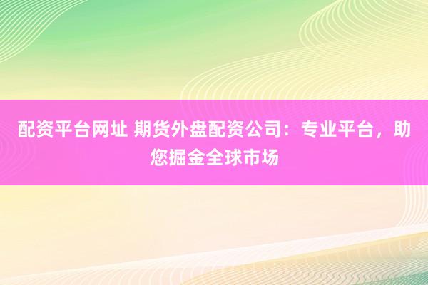 配资平台网址 期货外盘配资公司：专业平台，助您掘金全球市场