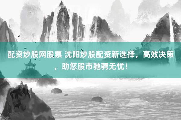 配资炒股网股票 沈阳炒股配资新选择，高效决策，助您股市驰骋无忧！