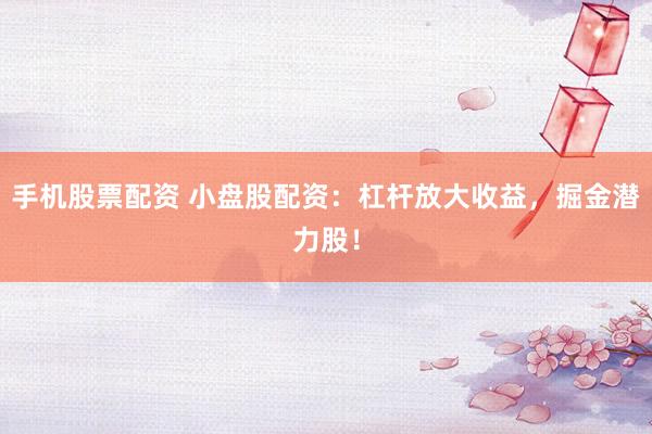手机股票配资 小盘股配资：杠杆放大收益，掘金潜力股！
