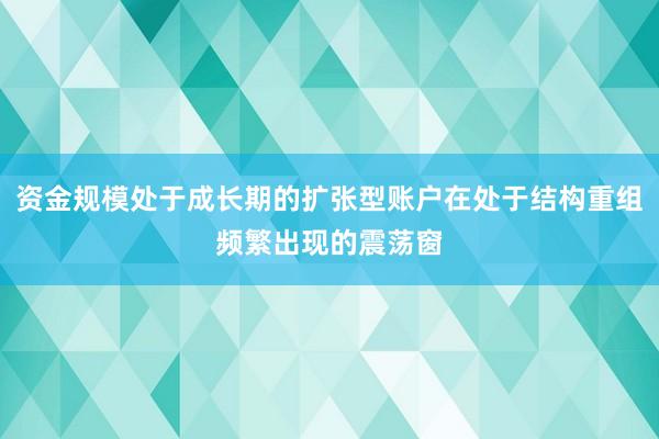 资金规模处于成长期的扩张型账户在处于结构重组频繁出现的震荡窗