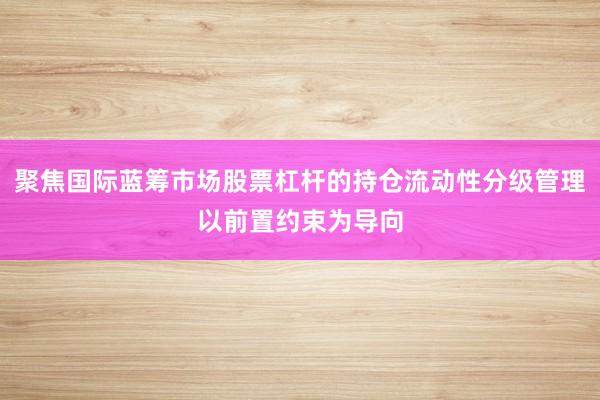 聚焦国际蓝筹市场股票杠杆的持仓流动性分级管理以前置约束为导向