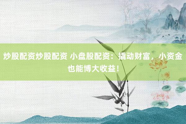 炒股配资炒股配资 小盘股配资：撬动财富，小资金也能博大收益！