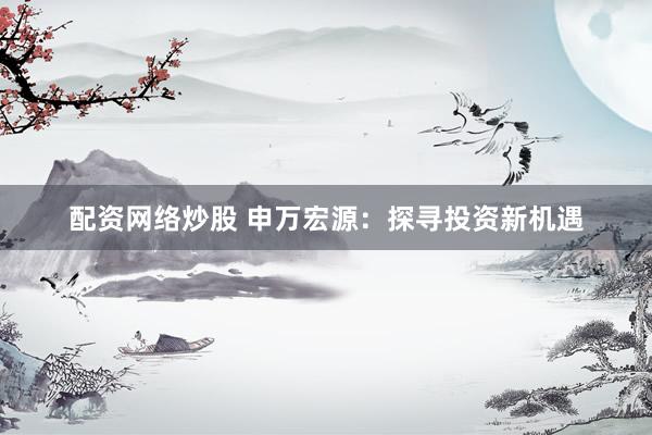 配资网络炒股 申万宏源：探寻投资新机遇